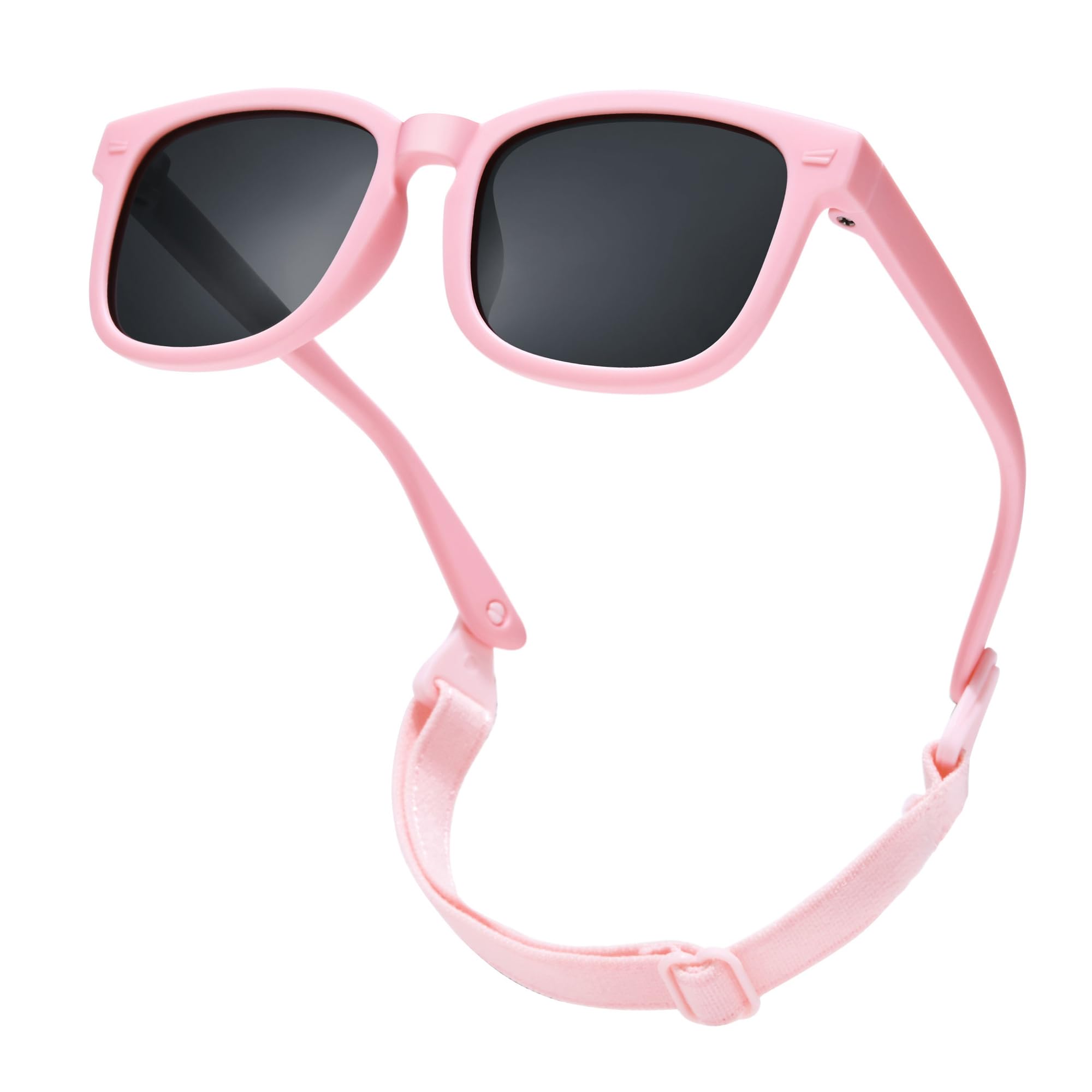 Polarized Baby Sunglasses with Strap UV400 Infant 0-24 Months | Adjustable Strap for Newborn Toddler Girls Boys, TPEE BPA-free Frame, UV400 Protection, Baby Beach Essentials