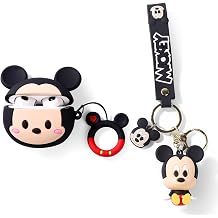Cute Case for AirPods Pro 2nd/1st Generation 2023/2022/2019 with Doll and Anti-Lost Lanyard Keychain, Folaxshoo Silicone Case Protective Shockproof Covers with Kits for Women Men MickeyFace