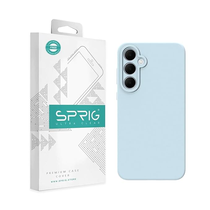 SPRIG Liquid Silicon Back Cover/Back Case for Samsung Galaxy A35 (Light Blue)