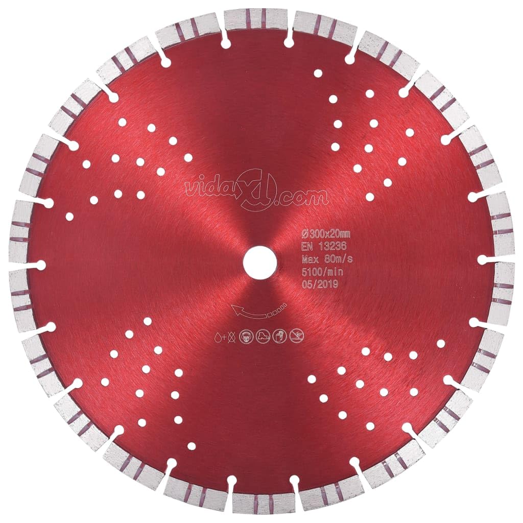 ShGaxin Disco da Taglio Diamantato con Turbo e Fori in Acciaio 300 mm,Articoli di ferramenta,Accessori per Attrezzi,Lame per Attrezzi,Lame per seghe-143231