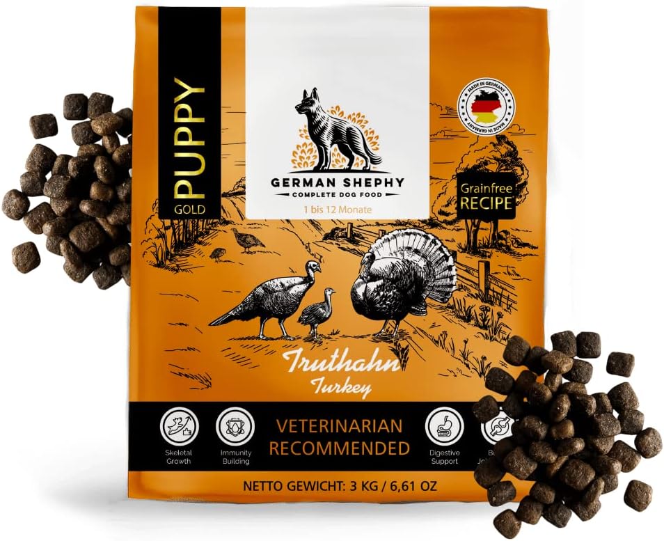 German Shephy Trockenfutter für Welpen - Hypoallergen, Hoher Fleischanteil, Truthahn & Kartoffel ...