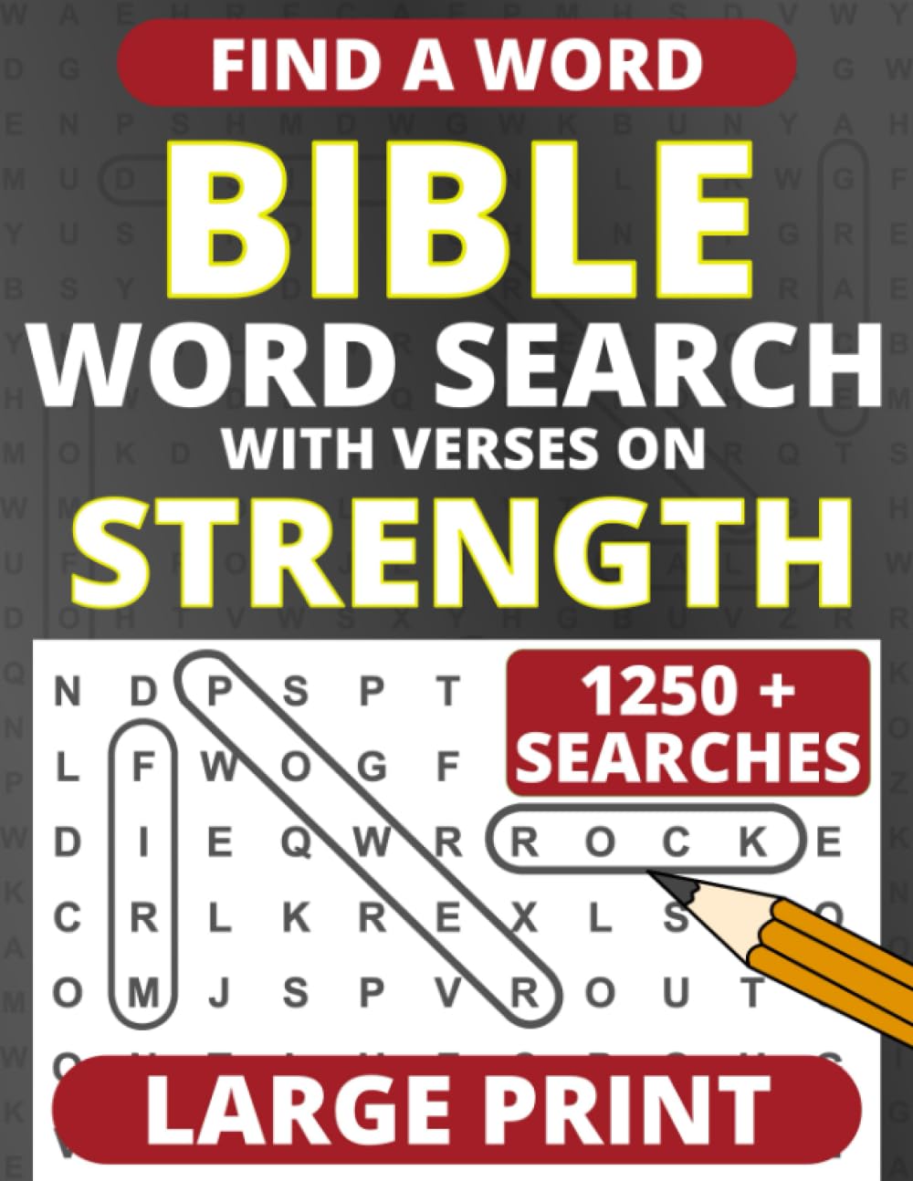 Large Print Bible Word Search – with Verses on Strength (Large Print Bible Word Searches)