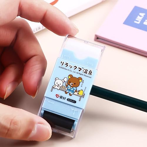 Miniatura 3 de Vctitil 2 piezas 3 en 1 sacapuntas borrador kawaii sacapuntas incorporado escuela suministros de oficina suministros de arte dibujo boceto