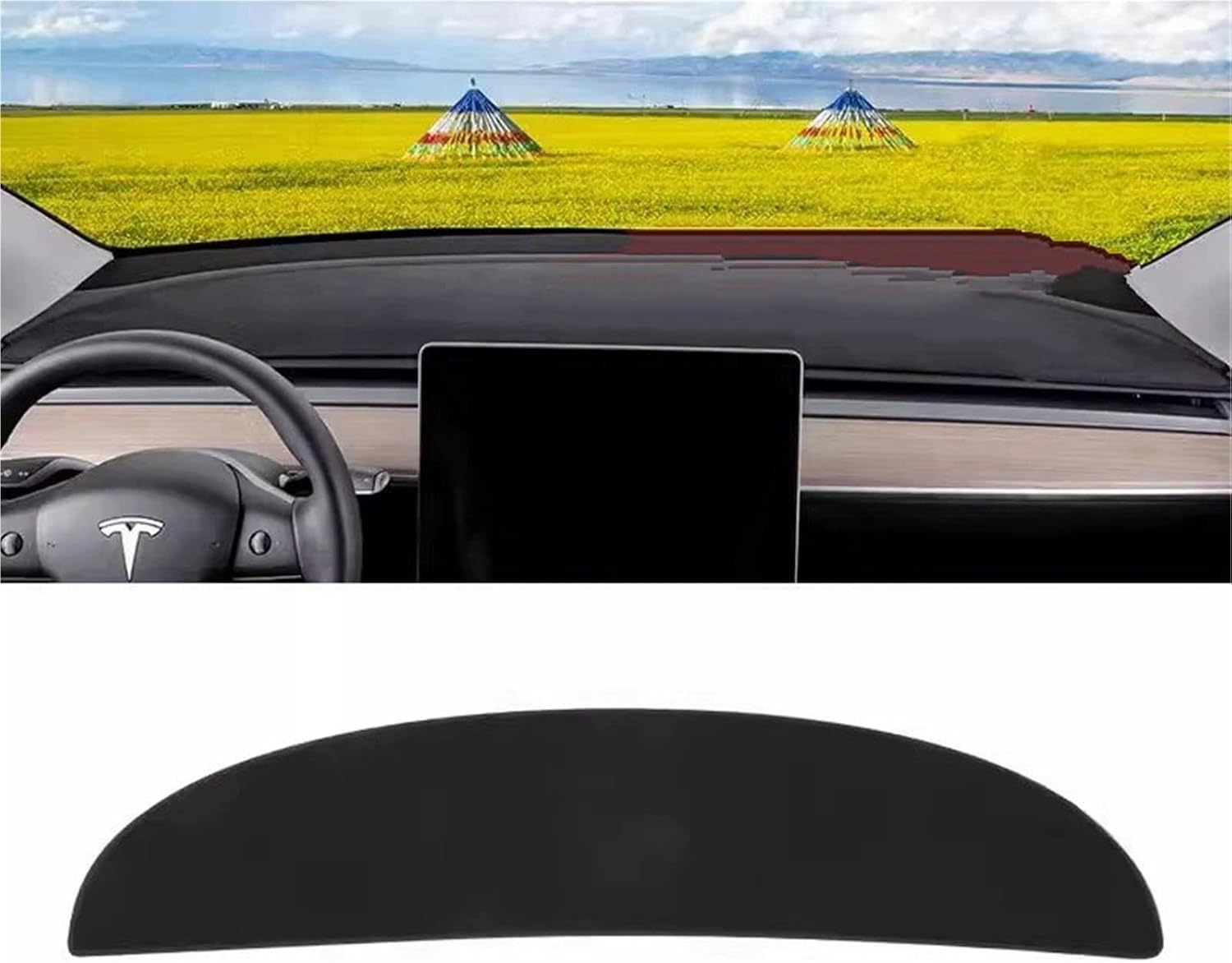 ダッシュボード 保護マット テスラ モデル3 YS ハイランド 2024 2023 2022 紫外線防止ダッシュボードカバー センタ