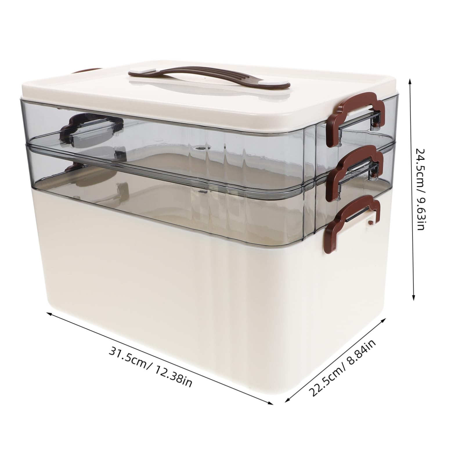 Cabilock Organizador de Medicamentos con Gran Capacidad, Caja de Plástico Multi-capas con Compartimentos Transparentes, Diseño Compacto y Asa para Uso en Viajes y Hogar
