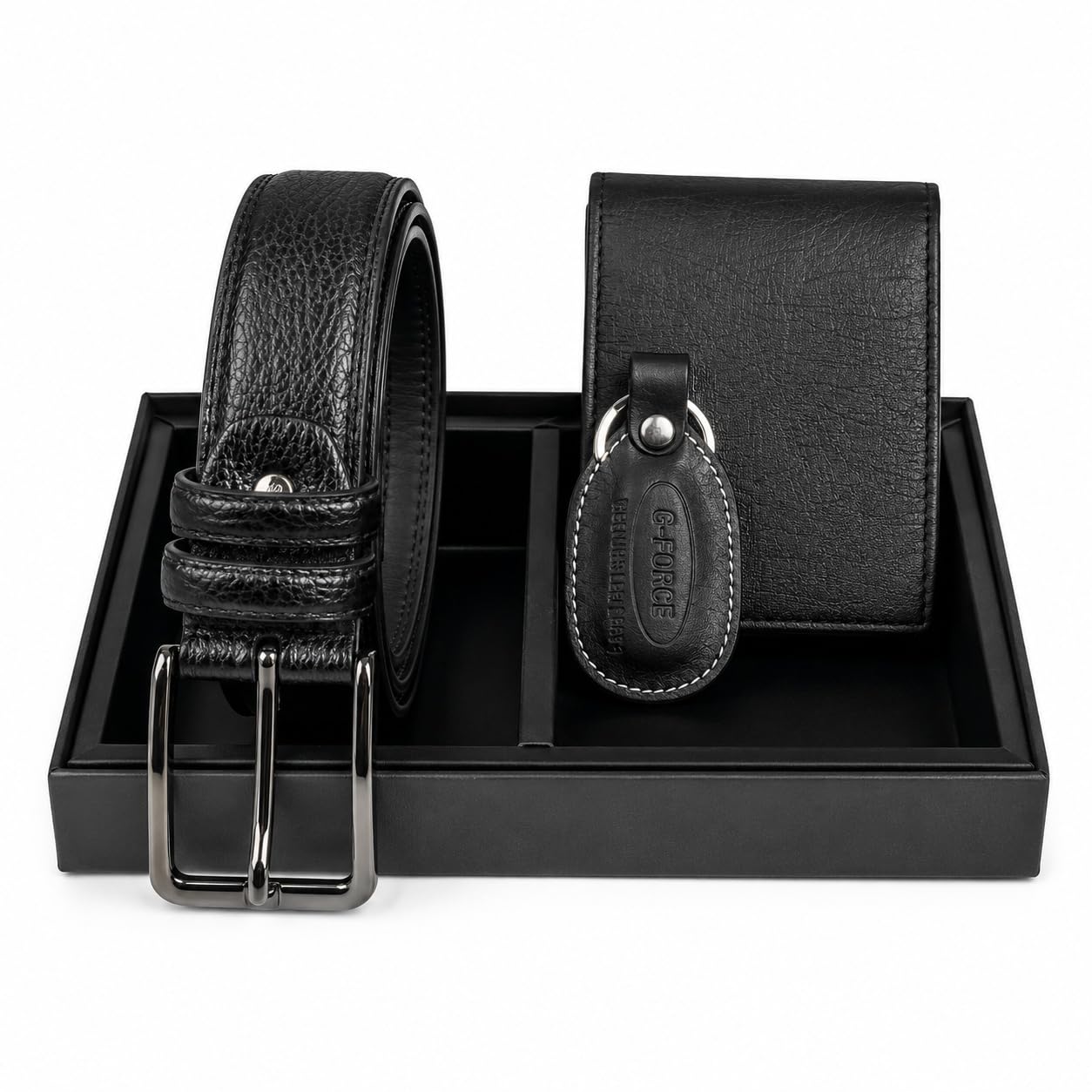 Be Divine Men's Leather Wallet and Belt Combo, Tan Brown, Bifold Wallet with Pin Buckle Belt-image-22