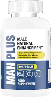 Man Plus Male Natural Enhancement - 60 Capsules - Natural Ingredients - Male Energy & Stamina Endurance Booster