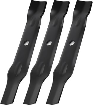 GY20852 High Lift Mower Blades for 48" Cut Deck, GX21784 Mower Blades Compatible with John Dee re 145 155C D140 D150 D160 LA130 LA140 LA145 LA155 E160, Replace AM141035/AM137757, 3 Pack