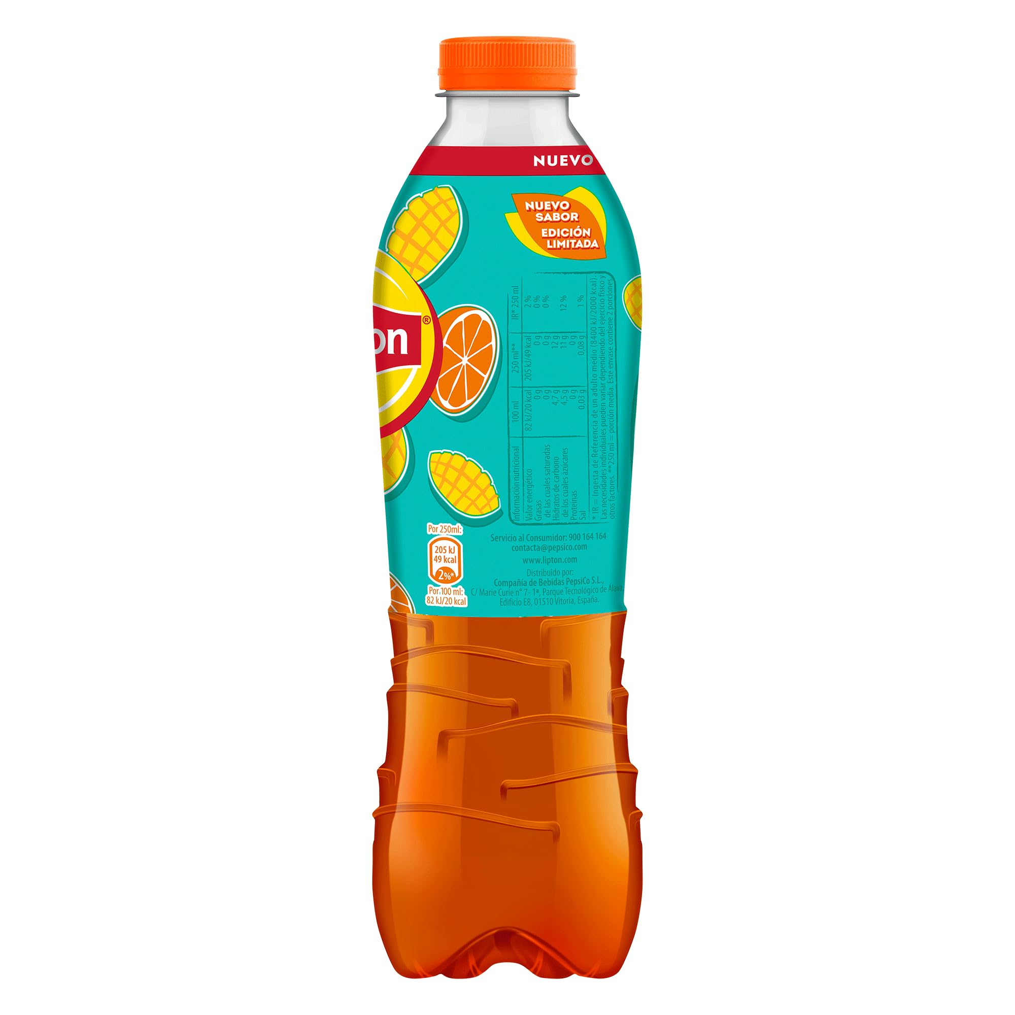 ipton Ice Tea Naranja Mango Botella 1 L – Bebida Refrescante de Té Negro con Zumos de Fruta