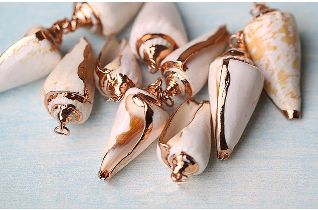 Enakshi® 4xPhenovo Gilding Conch Sea Shell Beads Jewelry Making DIY Crafts Beach Gold|Crafts | Beads & Jewelry Making | Beads
