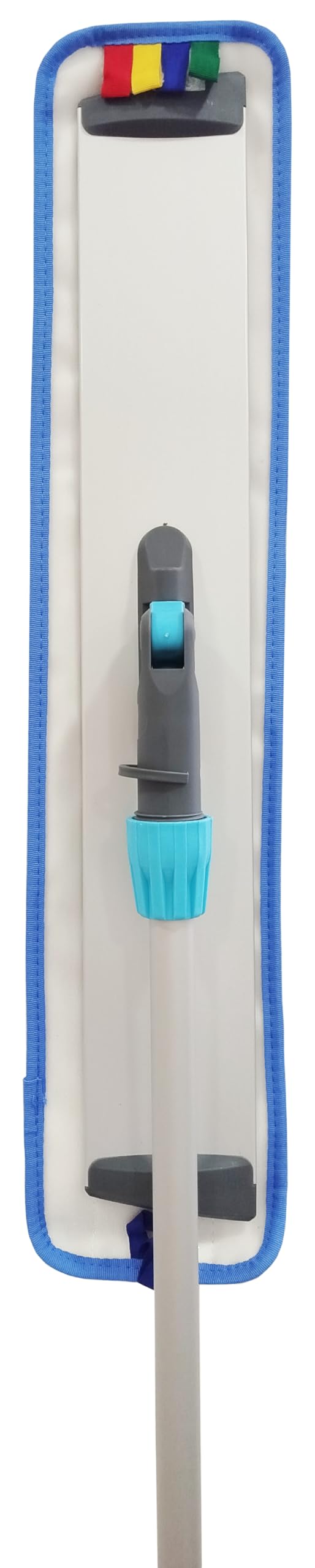 Clim Profesional Mopa de Microfibra Wet&Dry 60 cm para Limpieza en Húmedo y en Seco con Ajuste de Velcro. Sistema Completo Incluye Mango de Aluminio 125 cm