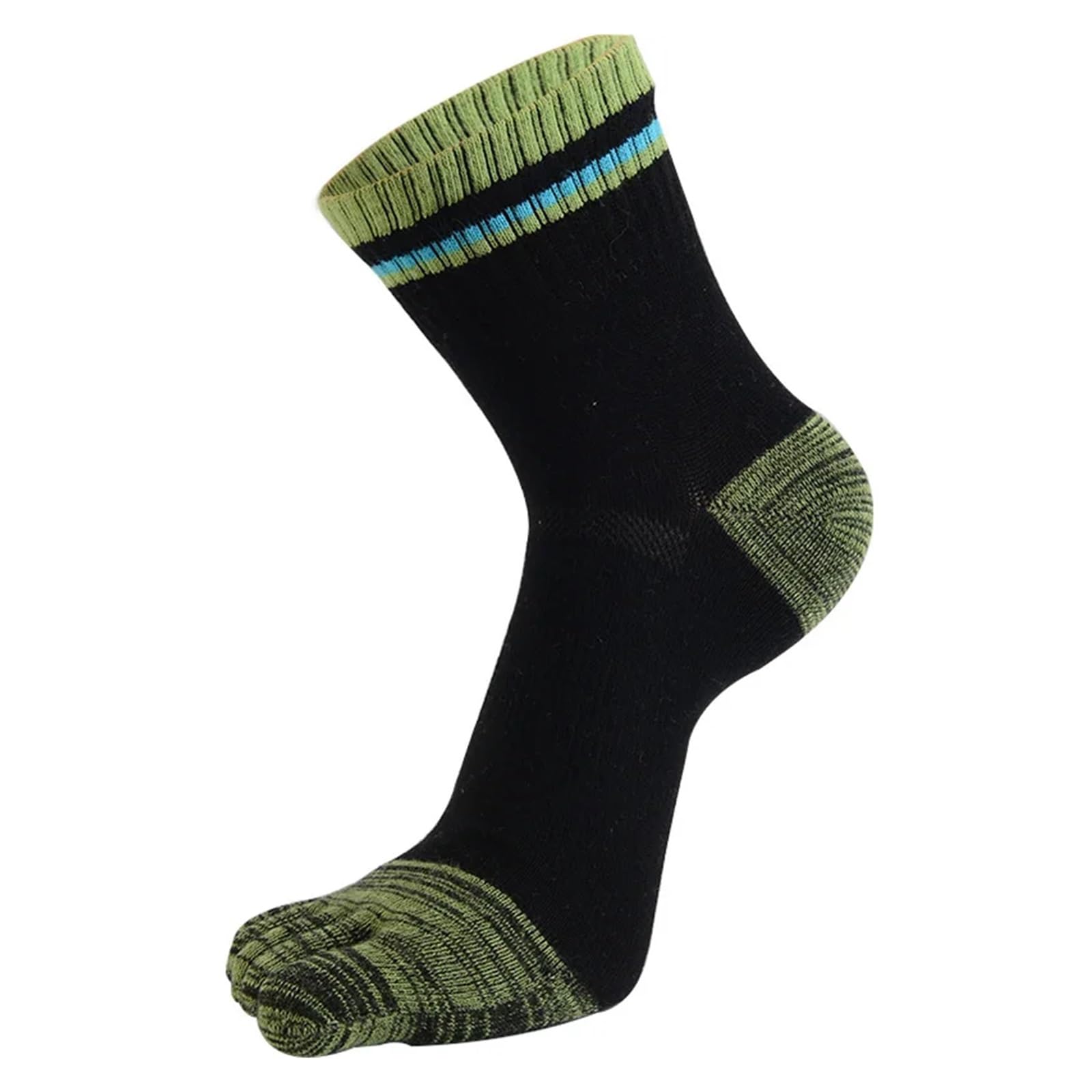 ITRHJTGP Finger Socks 3pairs Men's Five Finger Socks Cotton Patchwork Striped Breathable Sweat-absorbing Business Casual With Toes for Fitness(Black)
