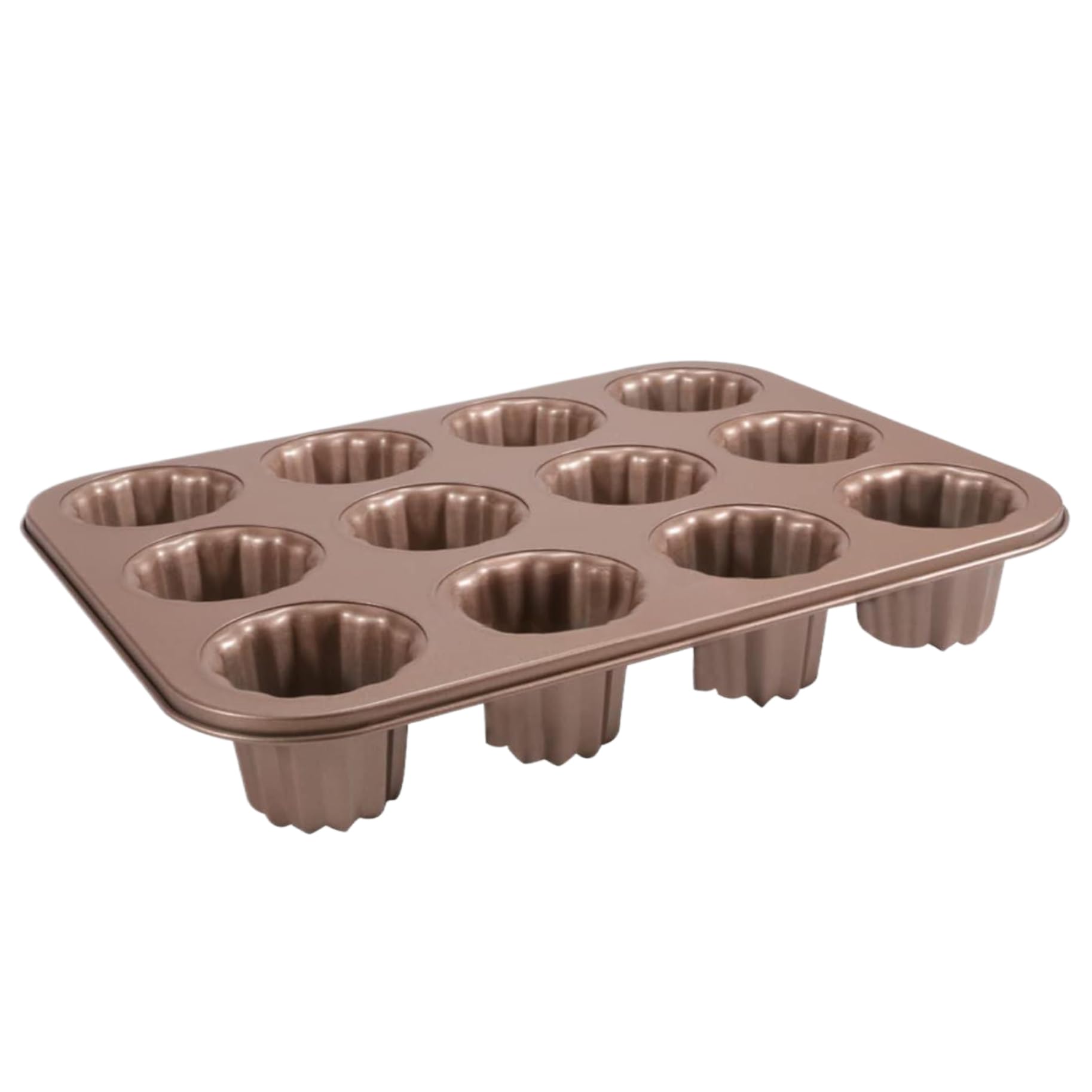 Canele Moulds, 12-Cavity Nonstick Canele Mold Carbon Steel Baking Molds 13.8x10 Inch Baking Pan ideal for Home Canneles Bread Muffin Cake