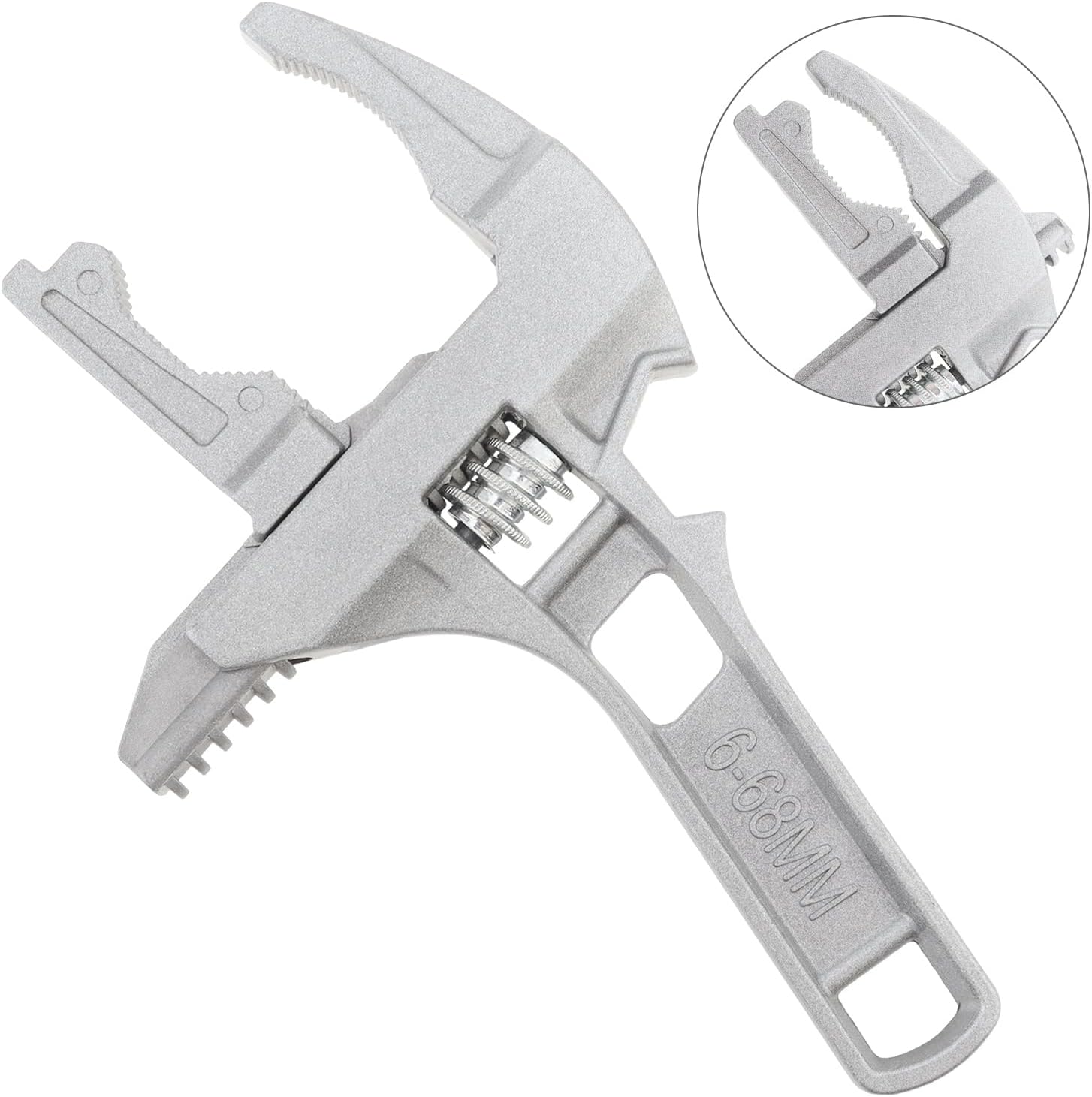 OriGlam Stubby Adjustable Wrench, Large Opening Wrench Spanner, Aluminum Alloy Wide Jaw Spanner Repair Tool for Bathroom Washbasin Tube Plumbing Automotive