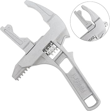 Stubby Adjustable Wrench, Large Opening Wrench Spanner, Aluminum Alloy Wide Jaw Spanner Repair Tool for Bathroom Washbasin Tube Plumbing Automotive