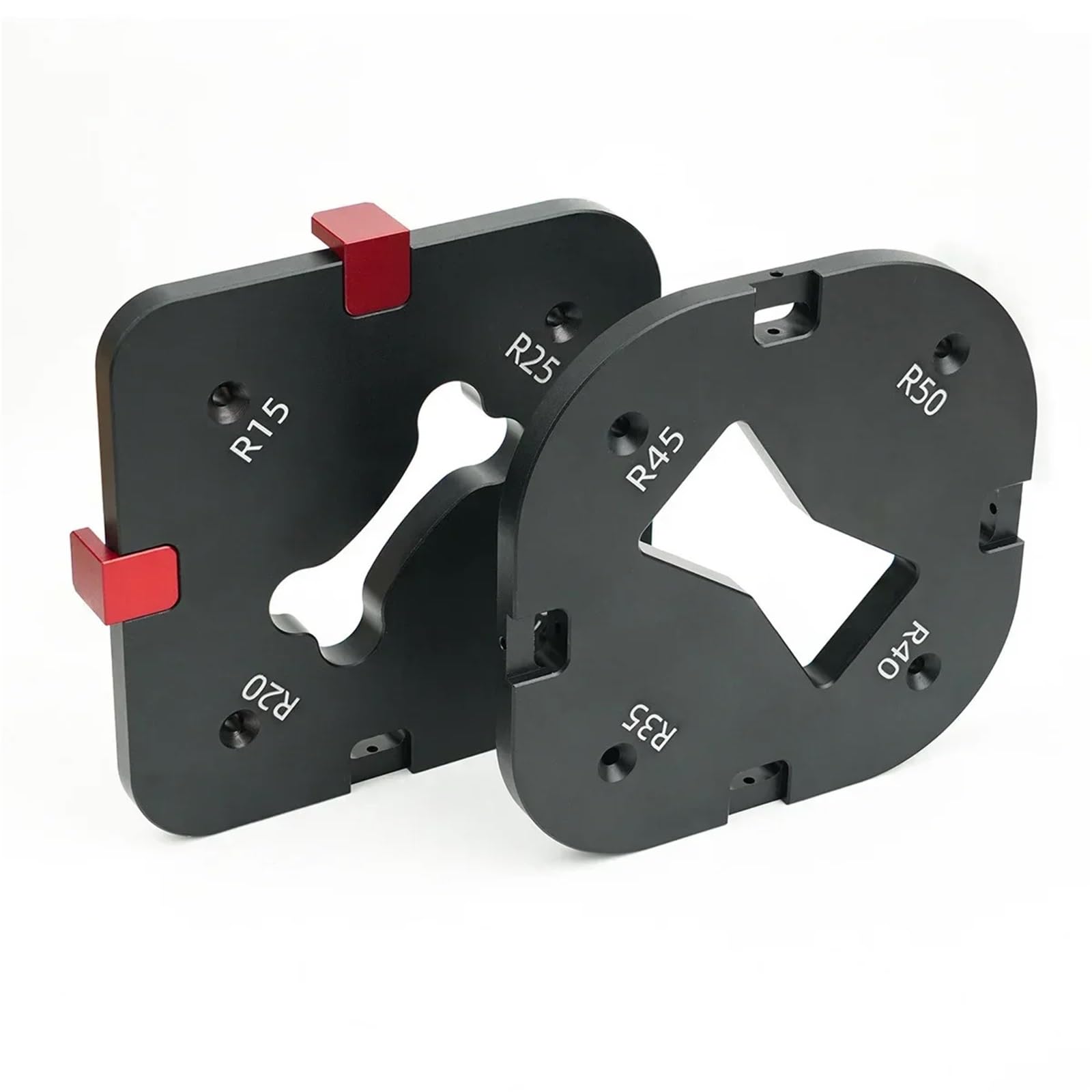 4-in-1-Fräser-Eckradius-Schablone, Fräser-Radius-Schablone, Aluminium-Bogenwinkel-Schablonen für die Holzbearbeitung, Fräs-Eckschablone