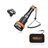 ZD710 MK2 Zoomable Dive Light Beam Angle 4°-72° Adjustable, Max 212500cd Beam Intensity HM01 Helmet Mount Flashlight Holder Combo