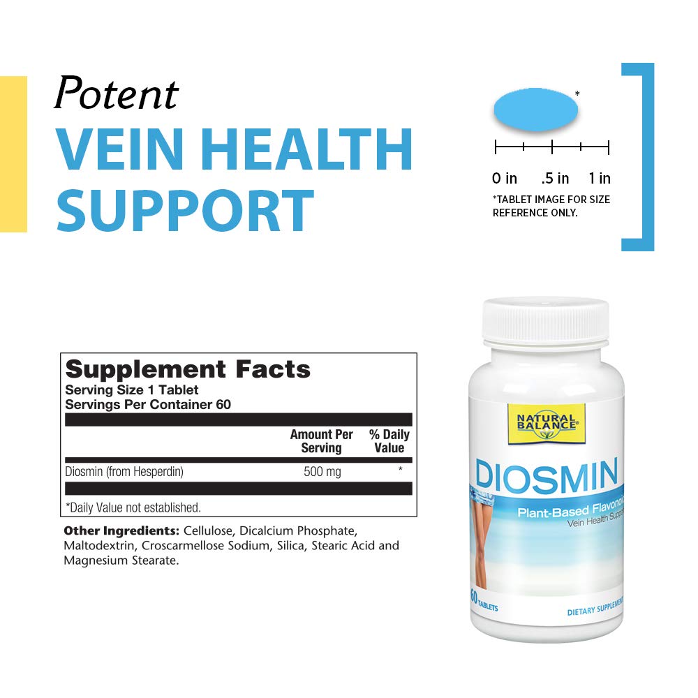Natural Balance Diosmin 500 mg Blood Circulation & Vein Health