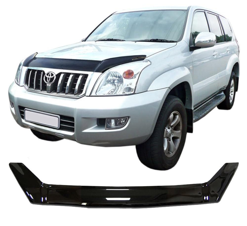 SCOUTT Deflettore Protezione Cofano per Toyota Land Cruiser Prado 120 J12 2003-2009, Migliora l'Aerodinamica dell'Auto, e Spoiler, Nero