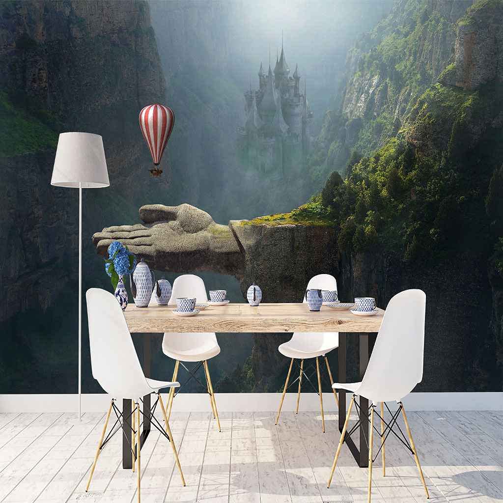 Sticker mural papier peint canevas 3D auto-adhésif 300x210 cm pour salon et chambre
