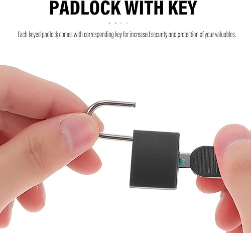 Miniatura 2 de Cerradura para casillero 2 piezas Llave para el candado trasero Reemplazo de almacenamiento de libros con mini cerradura negra Viaje Mm Joyería