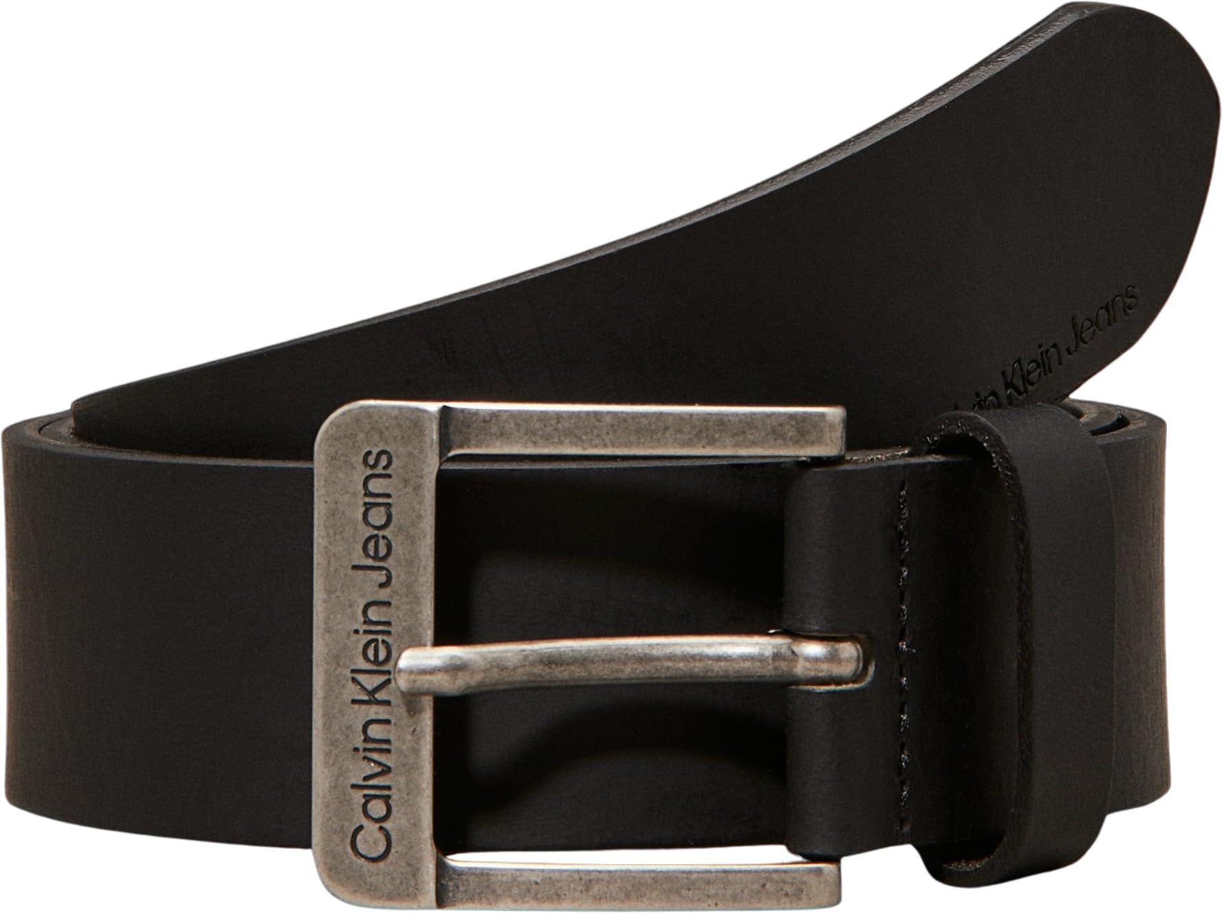 Calvin Klein Pasek męski CKJ Belt 4,0 cm Skórzany pasek, Kolor czarny, 85