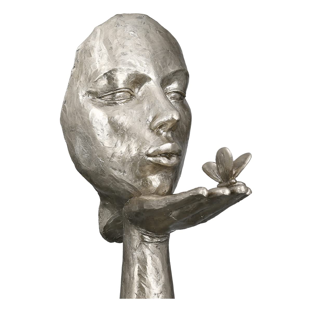 Casablanca Statue Visage Desire, Résine Argentée 34 cm