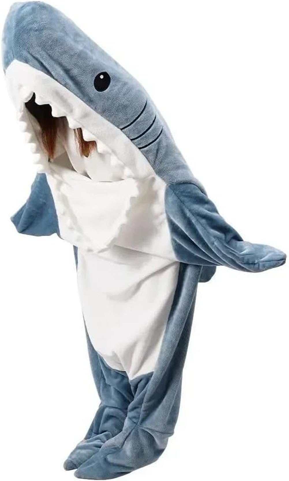 Shark Blanket Hoodie Onesie for Women Men,Wearable Shark Blanket,Soft Cozy Shark Sleeping Bag, Shark Onesie Halloween Xmas Cosplay Costume