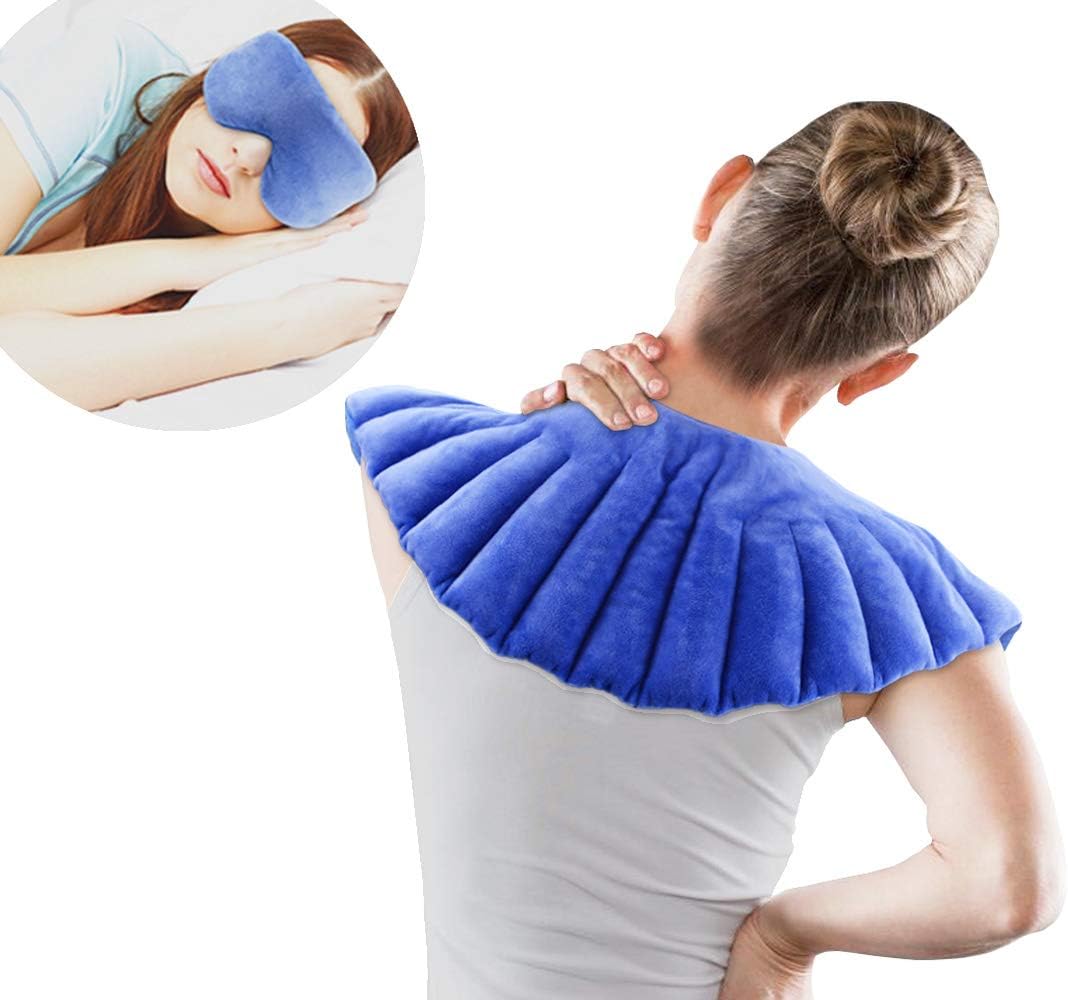 Wellcare Life Microwavable Heating Pad | Hot & Cold Therapy for Neck and Shoulder and Back and Waist Pain Relief | Free Eye Pillow (Organic Lavender Scent)