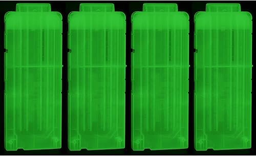 Miniatura 7 de OIMIO Clips de bala suaves de 12 dardos de recarga rápida, clips de revista para pistola de dardos de juguete Nerf, 4 piezas (rojo)