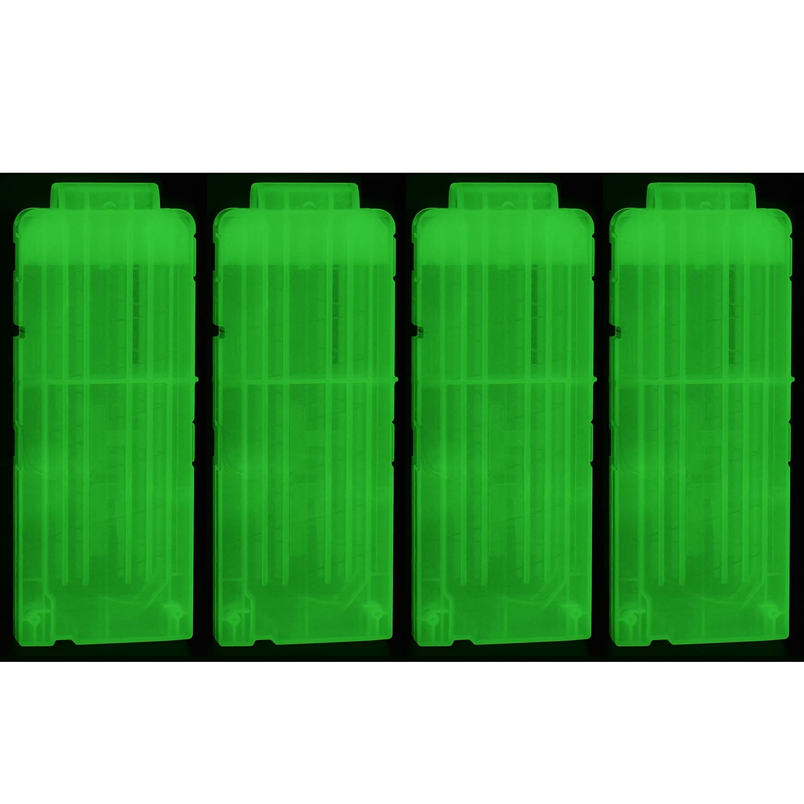 4-Pack Soft Bullet Clips – 12-Dart Quick Reload Magazines For NERF N-STRIKE ELITE Blasters (Green)