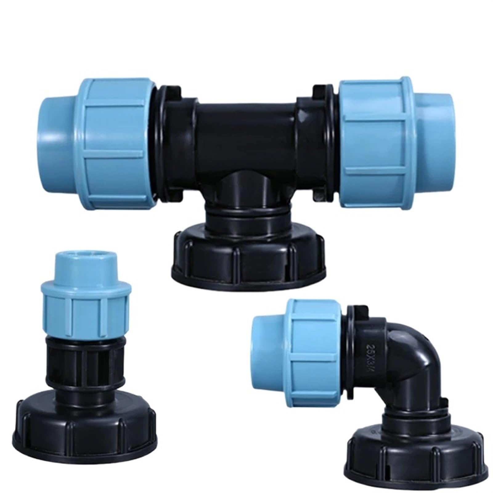 Adapter do zbiornika IBC, nasadka adaptera IBC, Adapter do zbiornika IBC, różne rozmiary, gwint gruby, kolanko, prosty, wąż, ogrodu, plastik(Elbow Pipe,DN25(32MM))