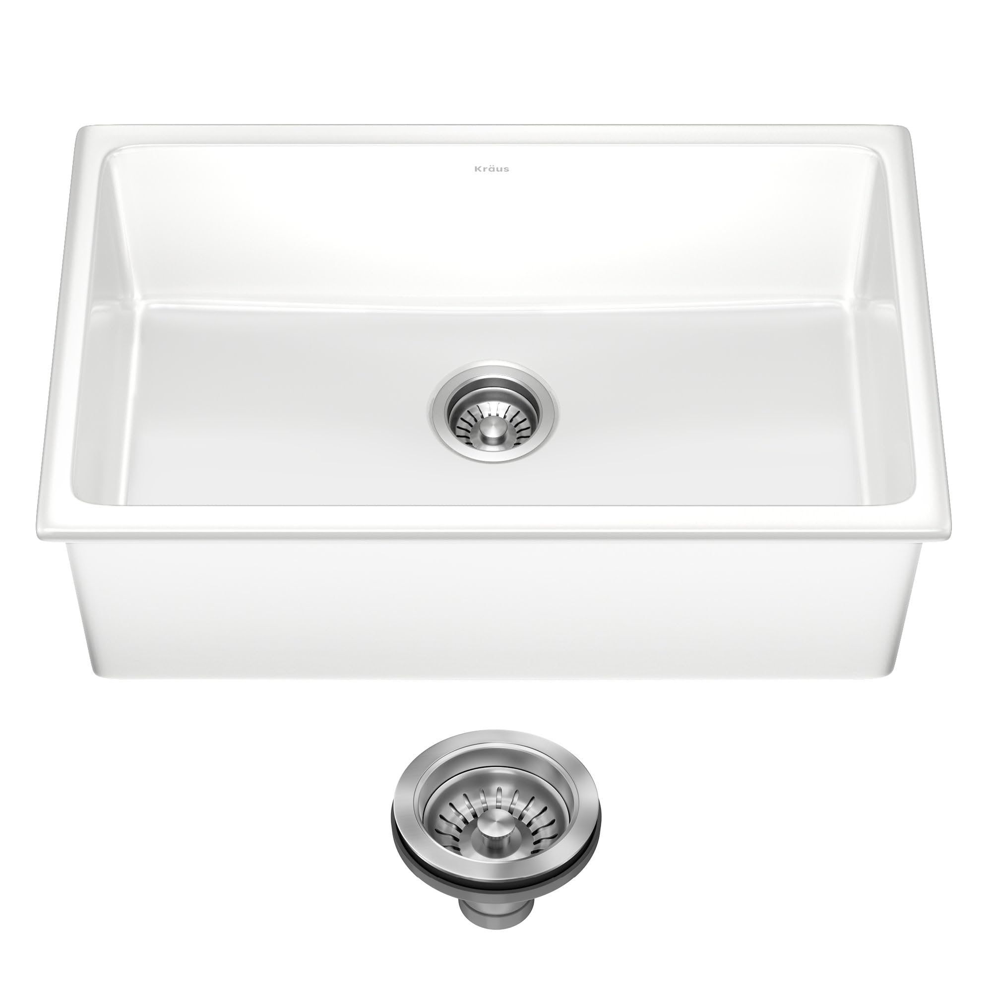 KRAUS Turino™ 30” Drop-In Undermount Fireclay Single Bowl Kitchen