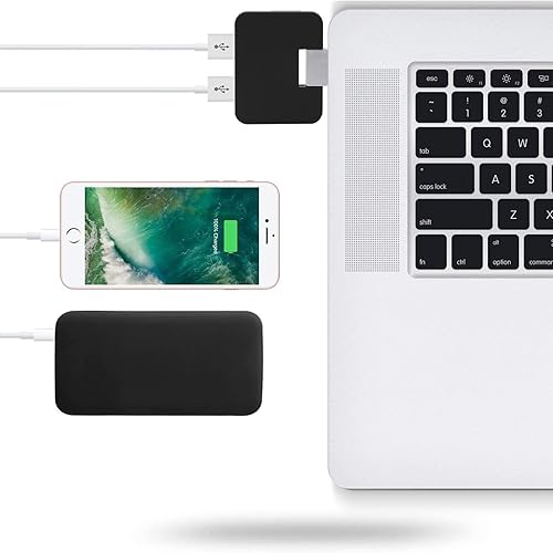 Miniatura 7 de Hub USB 2.0 Mini Creative U Shape Hub con 4 puertos USB para PC portátil USB transferencia de datos, negro