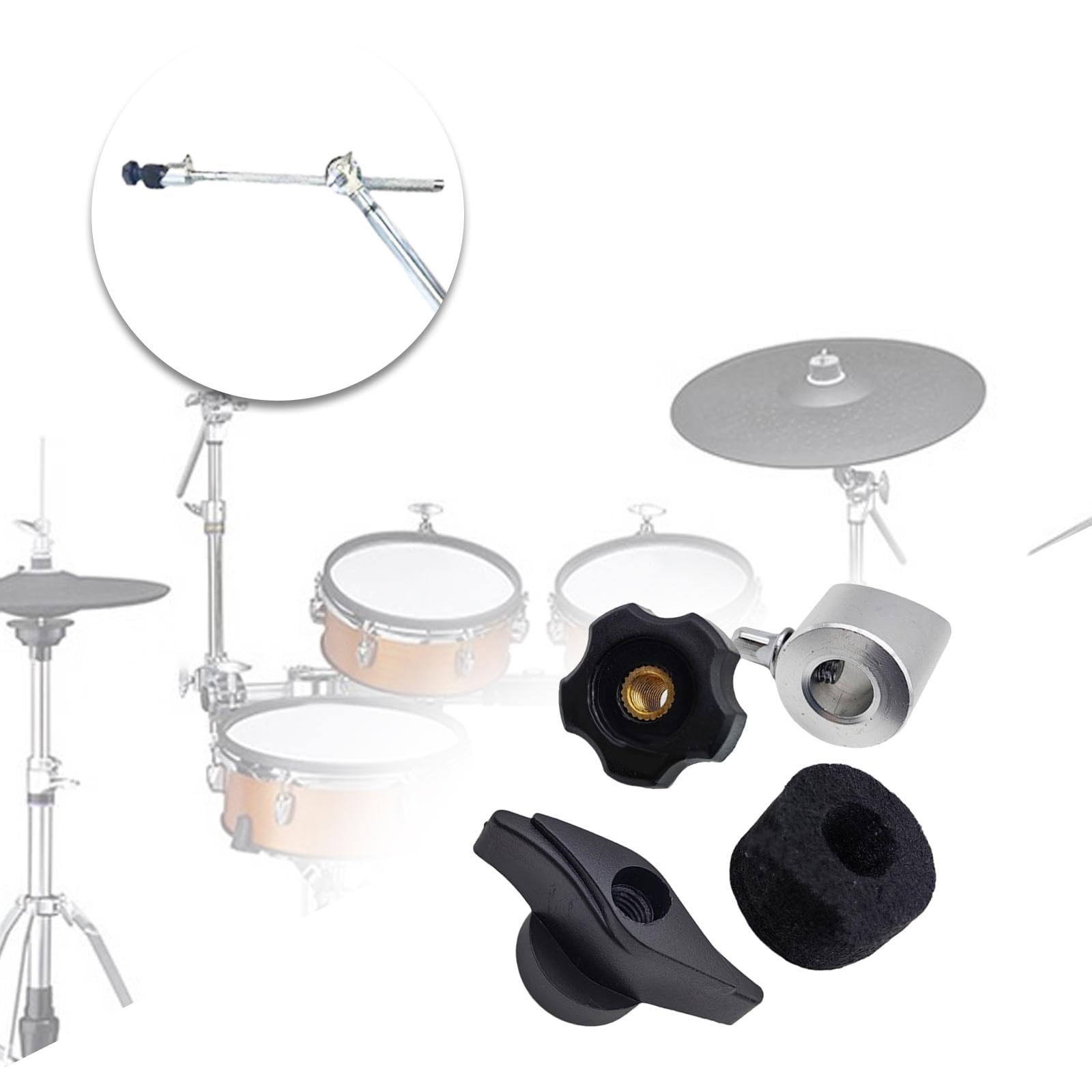 DYNWAVE 4Pcs Drum and Cymbal Stand Accessories Cymbal Holder Adjustable Stable Professional Cymbals Mount Kit for CY Series