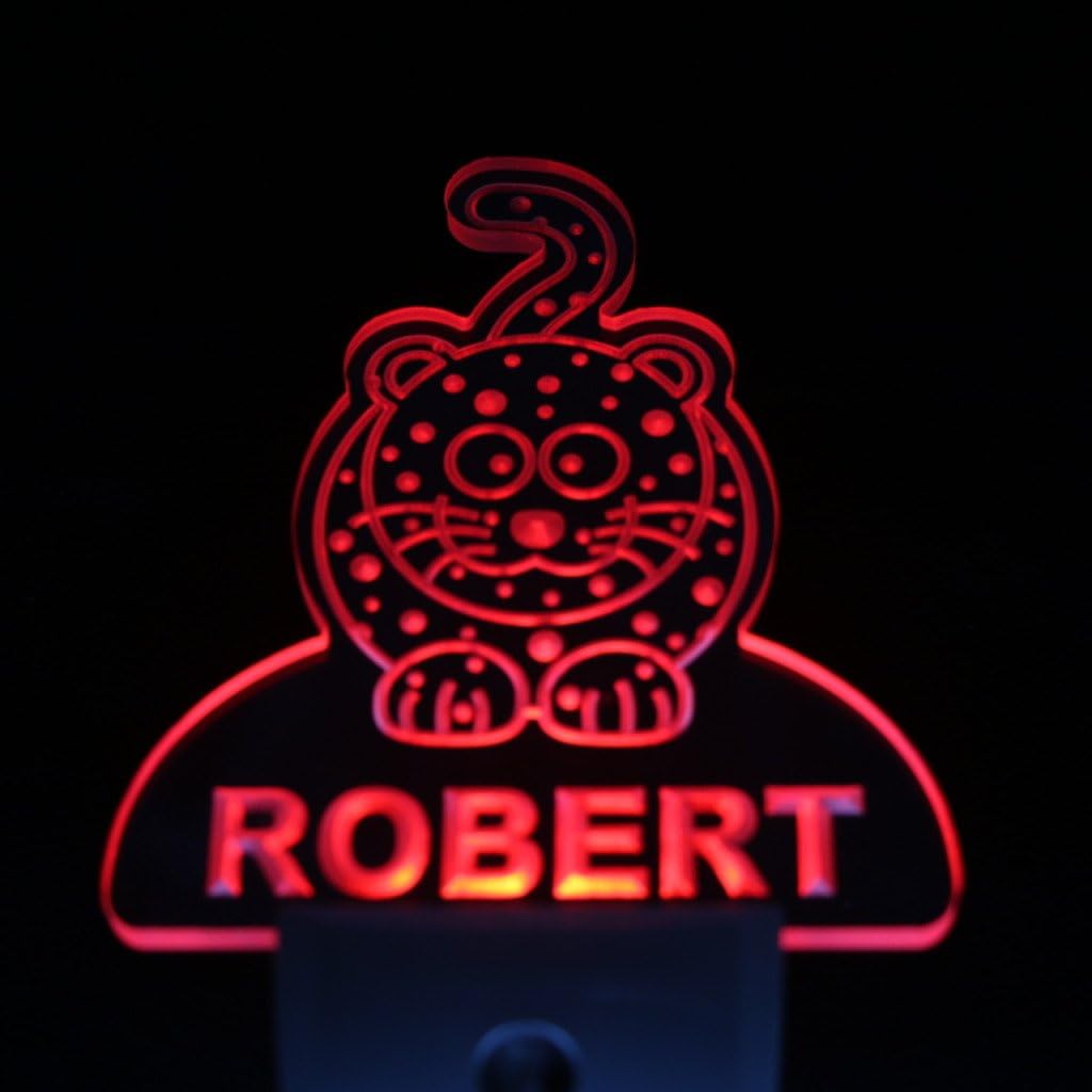 ADVPRO ws1002-tm Leopard Personalized Night Light Baby Kids Name Day/Night Sensor LED Sign
