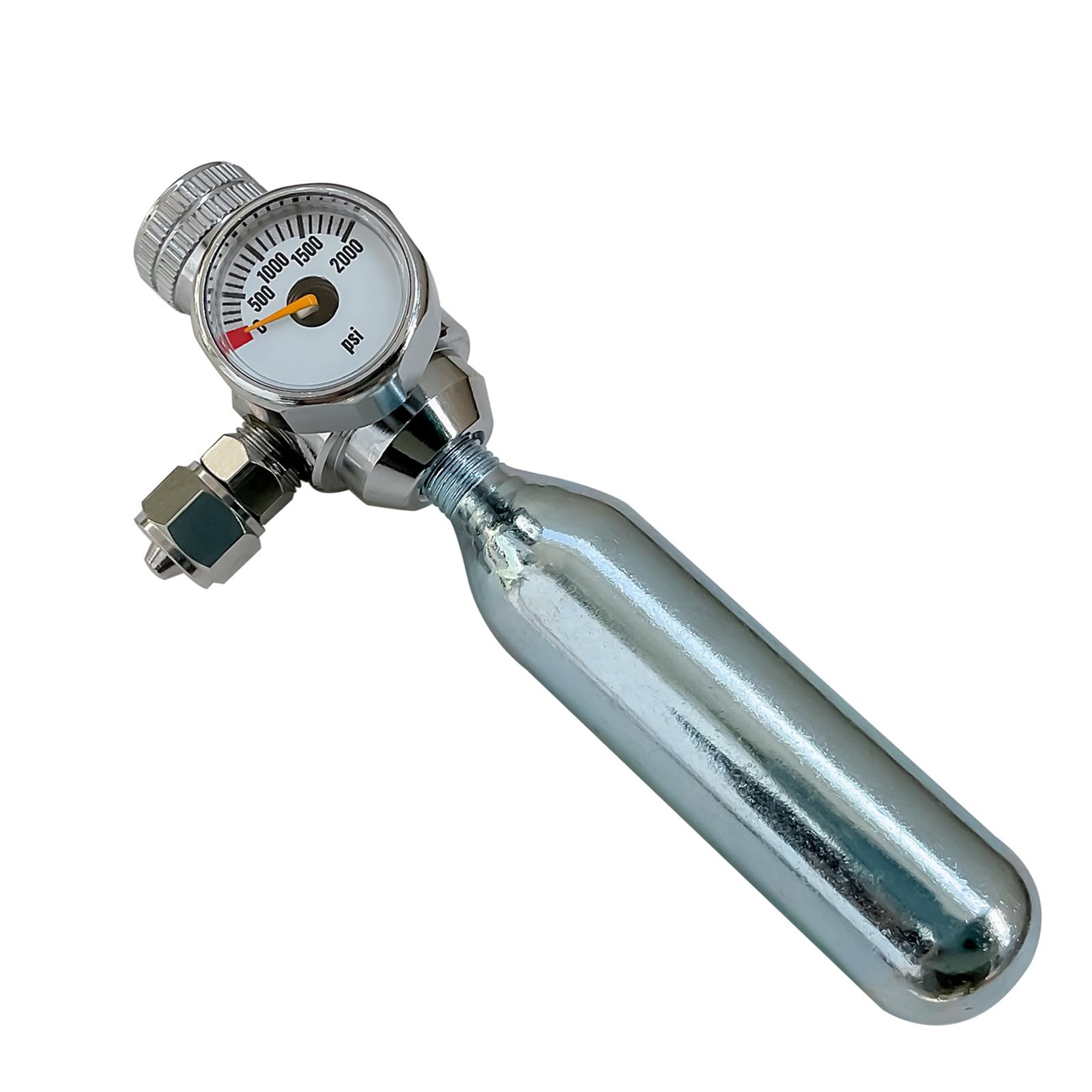 Regulador de flujo de CO2 de acero inoxidable 3/8-24UNF / 1/2-20UNF adaptador de rosca para cartuchos de 16G/33G Regulador de control de flujos finos
