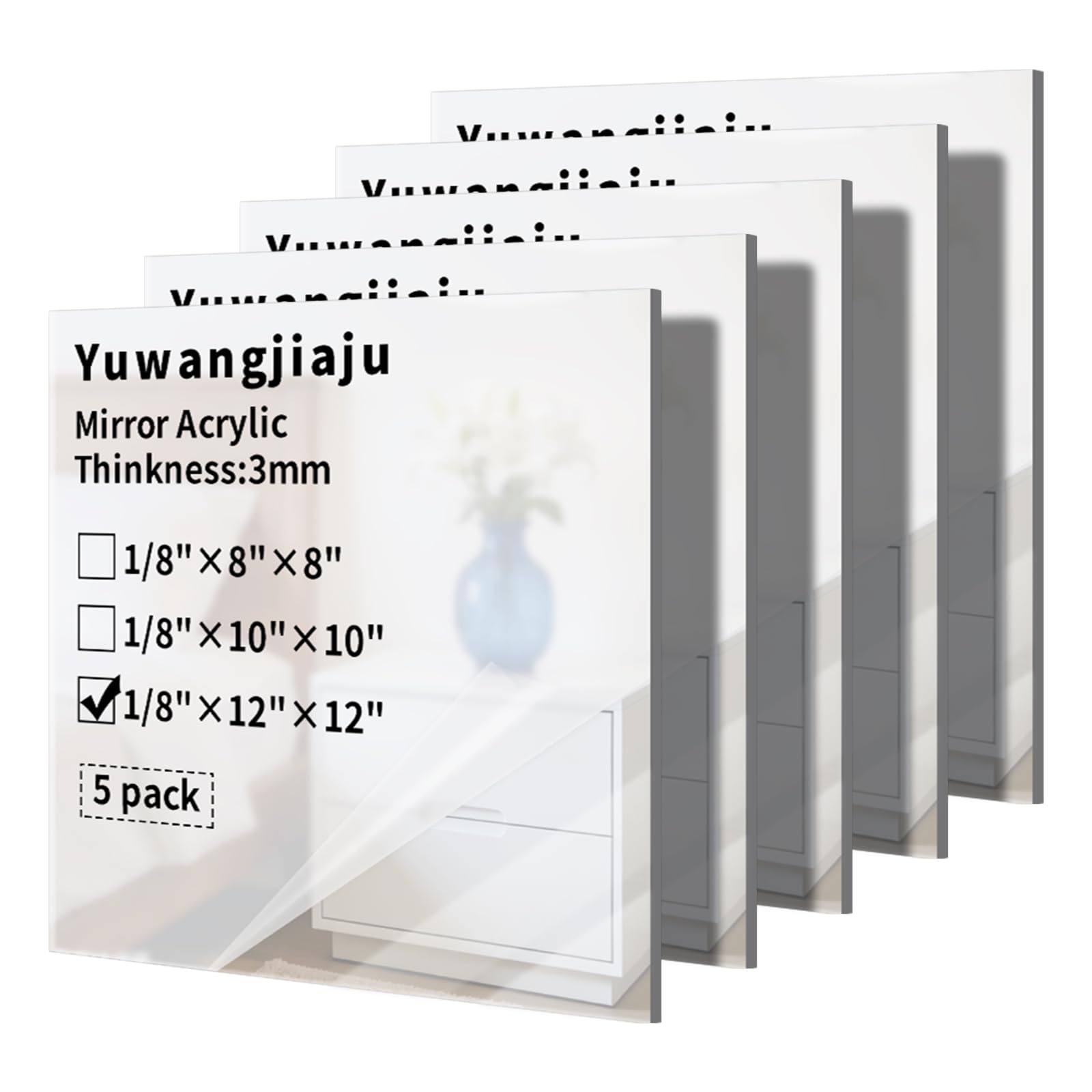 Pink Acrylic Mirror Sheets - 5 Pack for Crafts & Decor -23