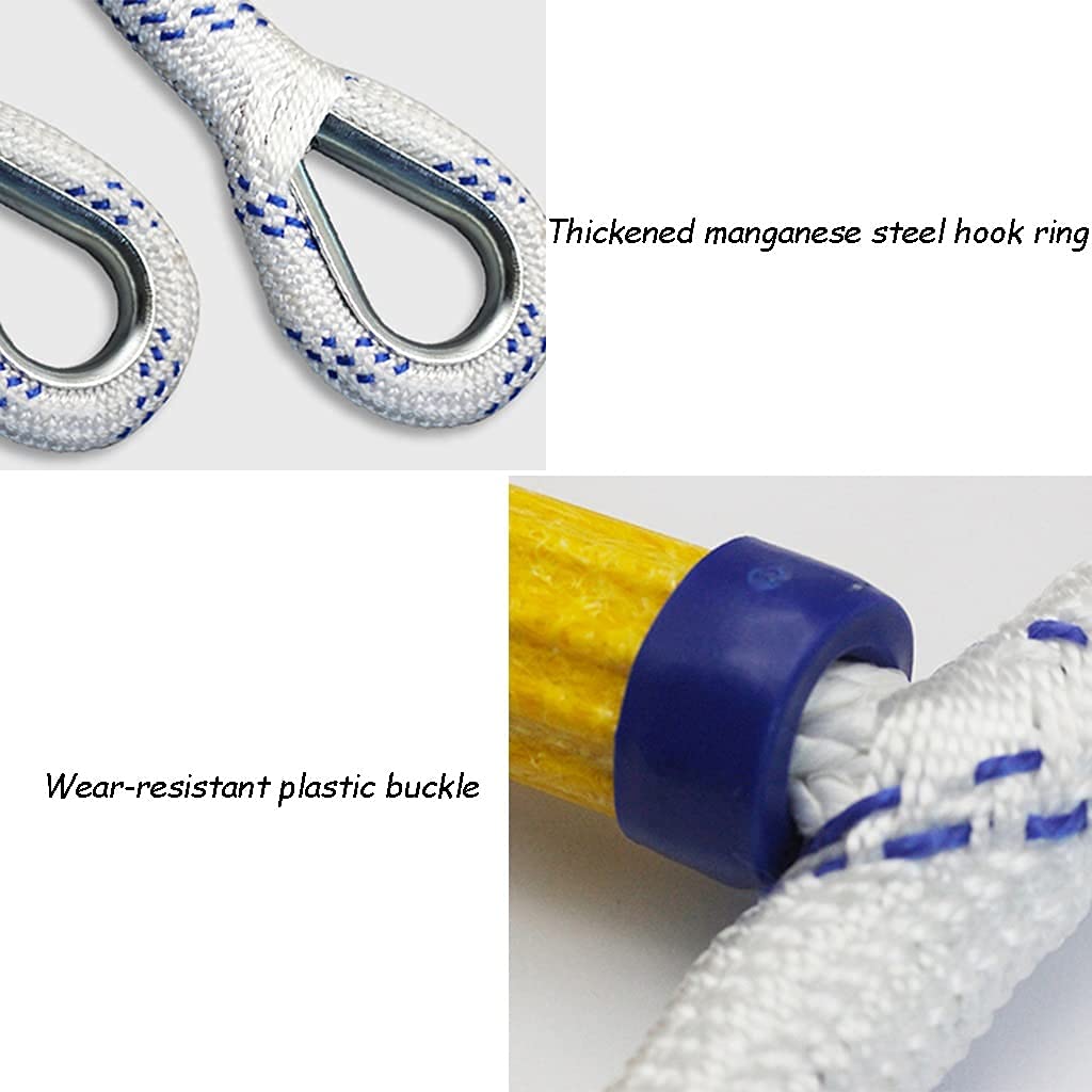 Escalera de cuerda antideslizante de emergencia de poliéster resistente al desgaste para mayor seguridad, duradera y portátil, ideal para situaciones de emergencia