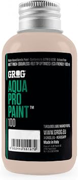 Grog Aqua Pro Paint Matt 100ml Refill Permanent Pigmented Water Based Acrylic for Marker Pens, Painting & Airbrush, Weather Resistant Graffiti Art Computer Beige