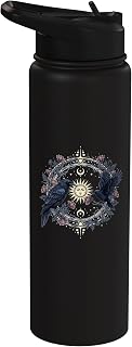 Bird Lover Bird Nerd Bird Watching Lover Celestial Raven Stainless Steel Insulated Water Bottle