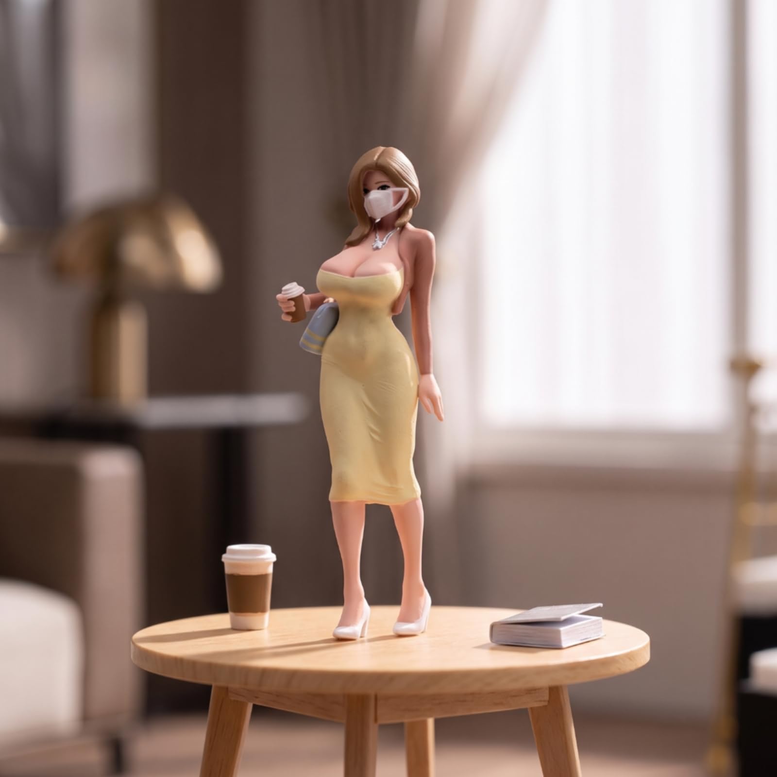rockible Maßstabsgetreu Modellbau-Figur | Stehend, handbemalt, Miniatur-Frauenfigur, für Diorama, Sammler, Modellbauer