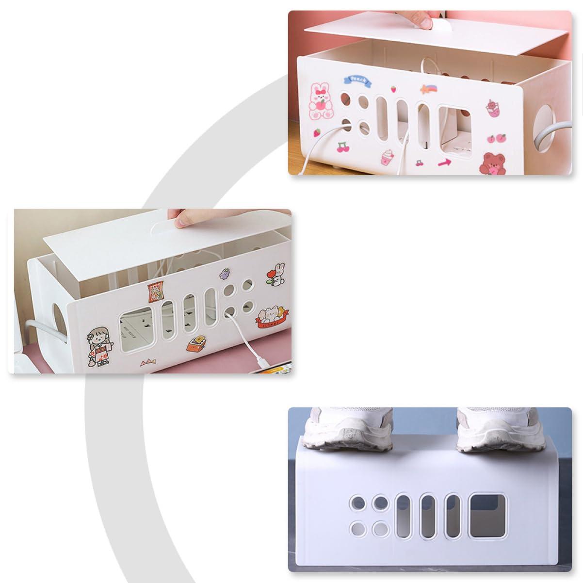 Gatuida Caja De Almacenamiento Para Cables De Alimentación Hogar Organizador De Cables Resistente Al Desgaste Para Dormitorio Accesorio Para