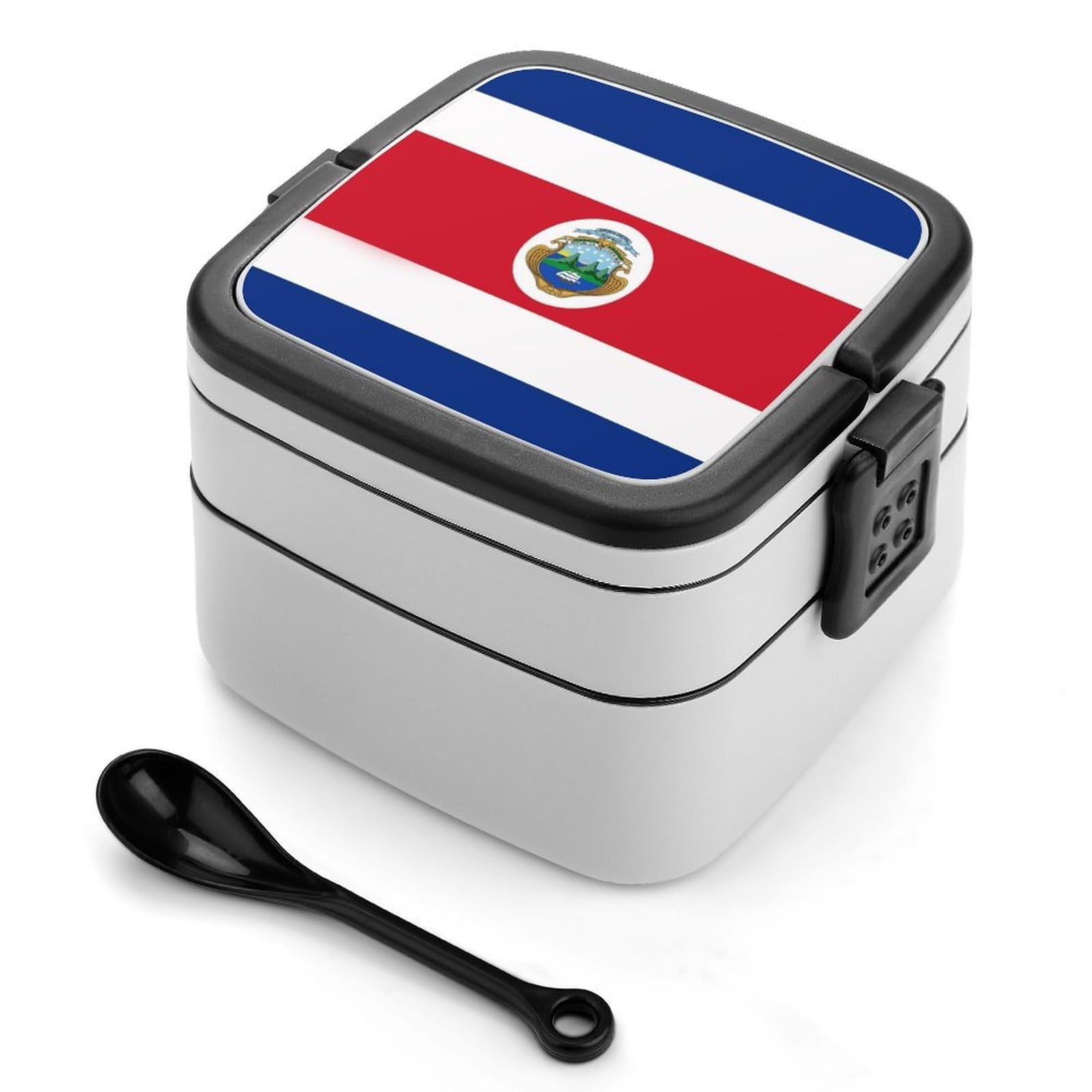 CGSBNGHA Costa Rica Rican Flag Bento Lunch Box 2 Layer Lunchbox Food Container for Adults Office