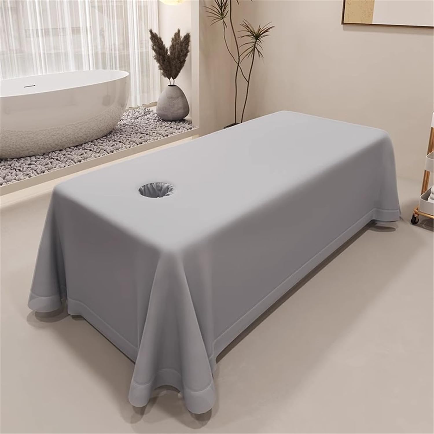 Massage Table Sheets,Massage Table Cover,Massage Linens, Massage Fitted Sheet, Massage Face Rest Cover with Hole, Sutiable for Beauty,Spa 75 * 118 in (White (75 * 118in))