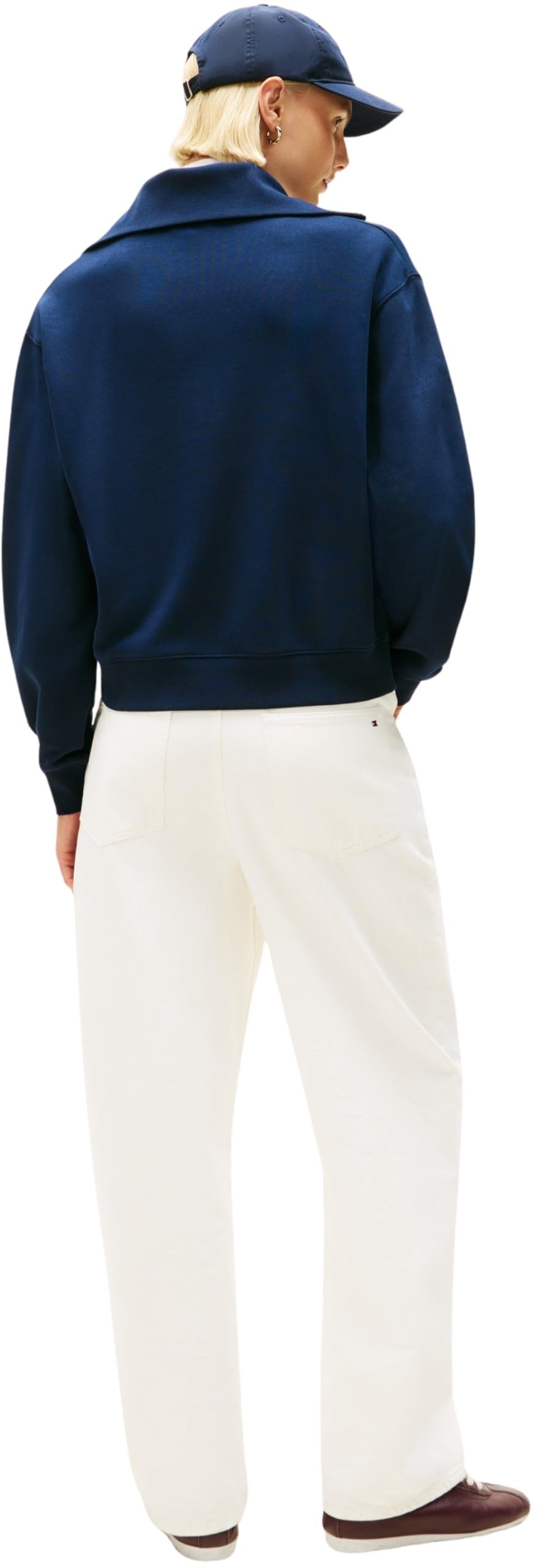 Tommy Hilfiger Th Script Half Zip Terry Swtshrt Ww0ww49470 Sweat-Shirt Semi-zippé Femme (Lot de 1)