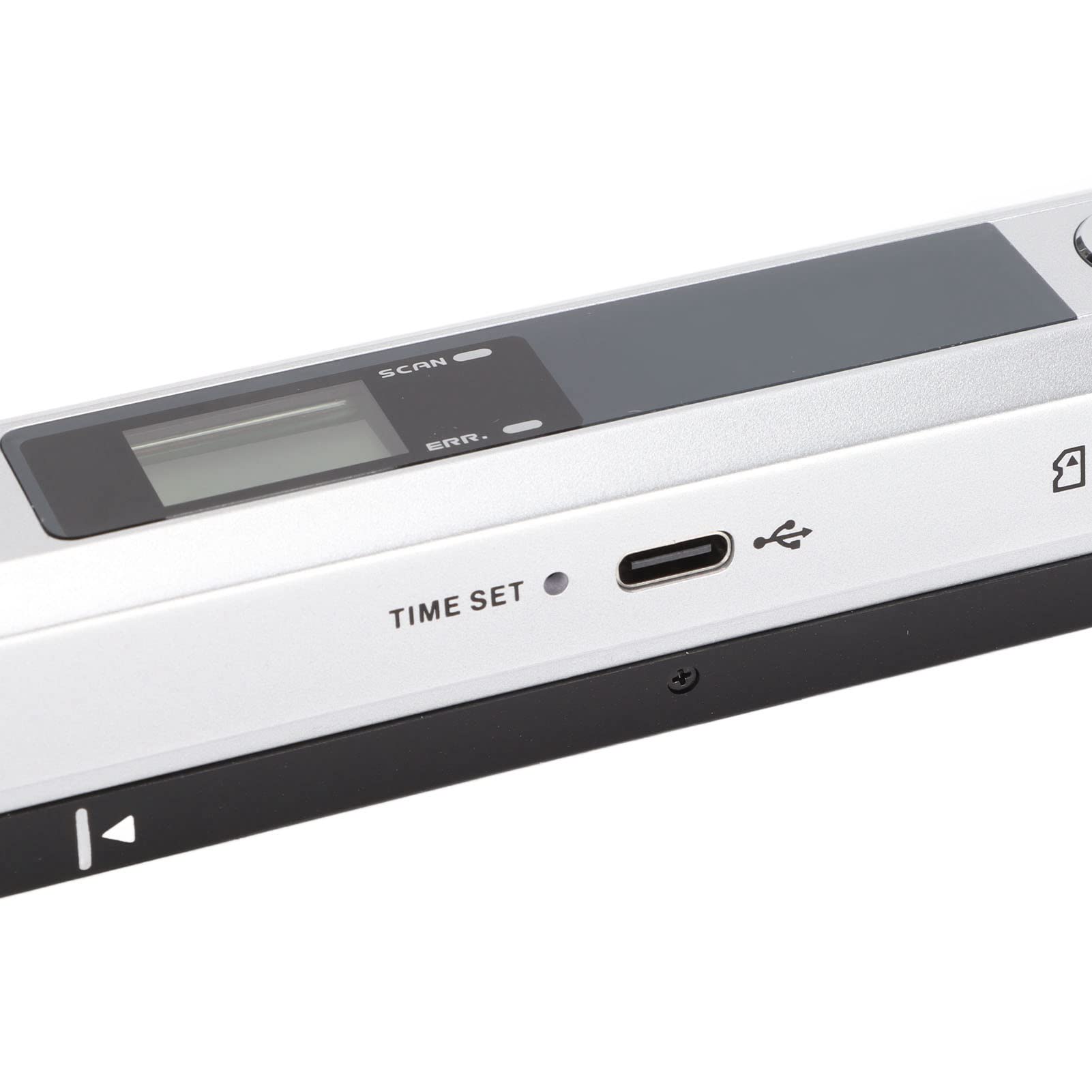 ciciglow Dokumentenscanner, 300 600 900 DPI Tragbarer Handscanner Speicherkartenspeicher Quittungsscanner für Dokumente Fotos Zeitschriften(Silber schwarz)