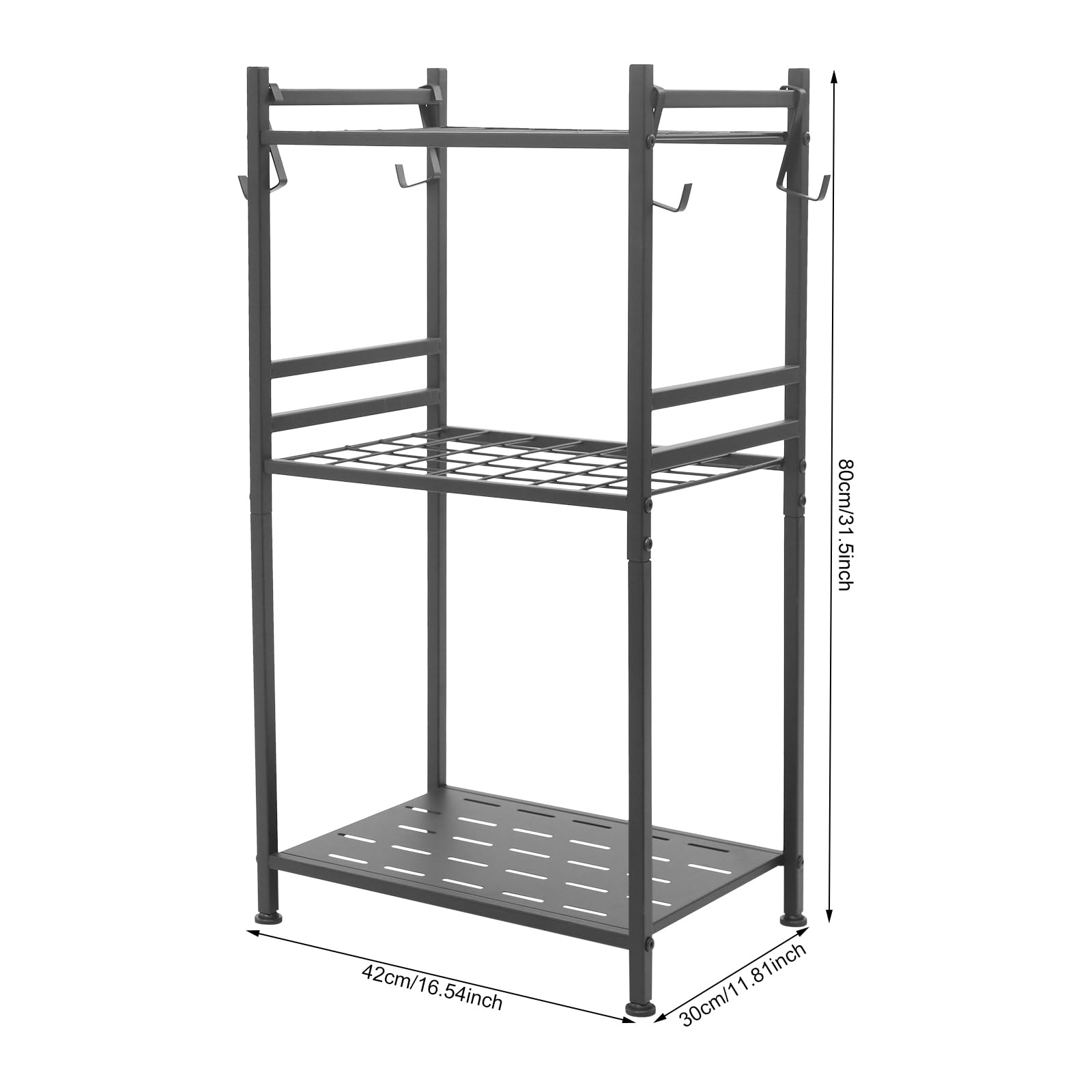 Soporte de metal para herramientas de jardín, soporte para herramientas de jardín, organizador de herramientas de jardín, también como soporte para dispositivos de garaje, hasta 35 herramientas