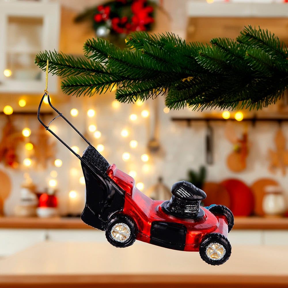 Amazon.com: Noble Gems Kurt Adler Glass Lawnmower Ornament, 5.25