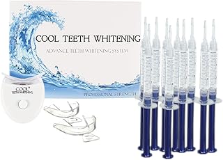 Cool Teeth Whitening Kit (10) Syringes of 44 Carbamide Peroxide Gel - (1) LED Accelerator Light - (2) Trays - (1) Shade Gu...